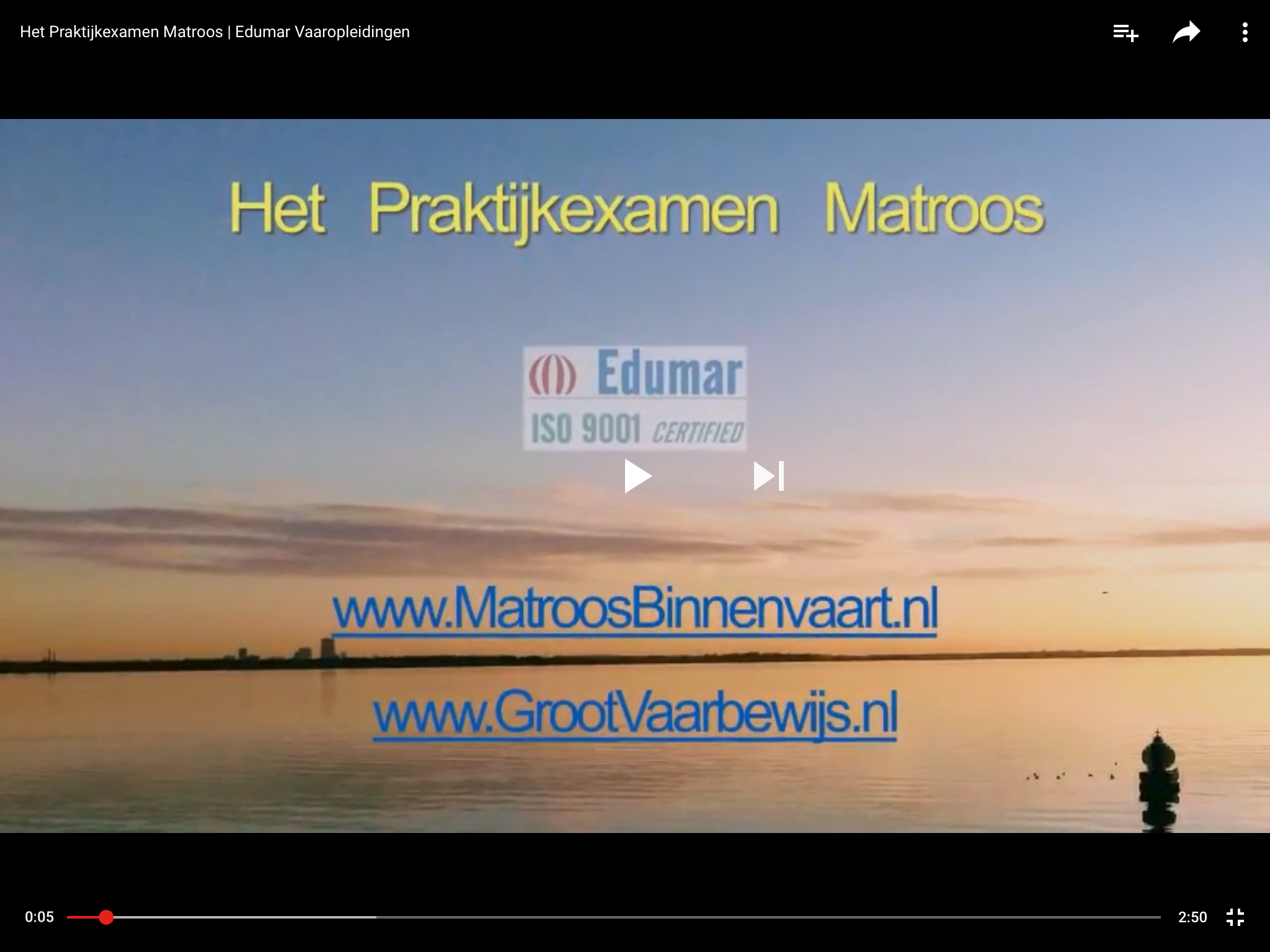 Matroos | 60 dagen | Praktijkopleiding | Praktijkexamen | Binnenvaart | Edumar | snel matroos | Begeleider Dirk Boere